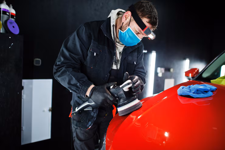 Auto paint repair and refinishing work